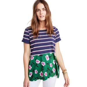 ANTHROPOLOGIE Women’s Sonja Mixed Media Striped and Floral Top medium